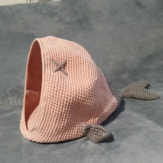 Panier Poisson - moyen, rose et gris