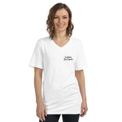 T-shirt Unisexe à Manches Courtes et Col V – Image 2