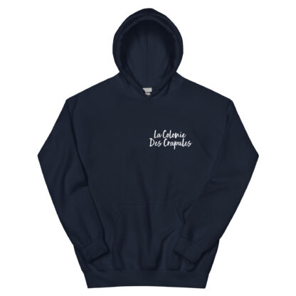 Sweat à capuche, ecriture blanche La Colonie Des Crapules avant, logo arr, jusqu'au 5XL – Image 3