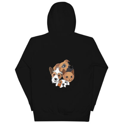 Sweat à Capuche Unisexe, écriture La Colonie Des Crapules blanc avant, logo arrière – Image 2