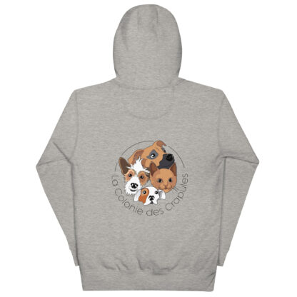 Sweat à Capuche Unisexe, écriture La Colonie Des Crapules noire avant, logo arrière – Image 14