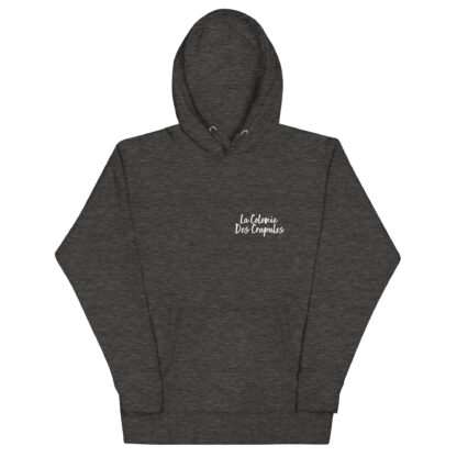 Sweat à Capuche Unisexe, écriture La Colonie Des Crapules blanc avant, logo arrière – Image 7