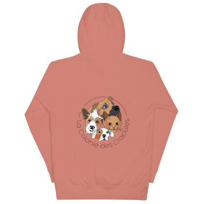 Sweat à Capuche Unisexe, écriture La Colonie Des Crapules noire avant, logo arrière – Image 12