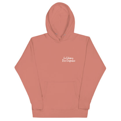 Sweat à Capuche Unisexe, écriture La Colonie Des Crapules blanc avant, logo arrière – Image 15
