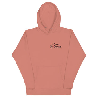 Sweat à Capuche Unisexe, écriture La Colonie Des Crapules noire avant, logo arrière – Image 11