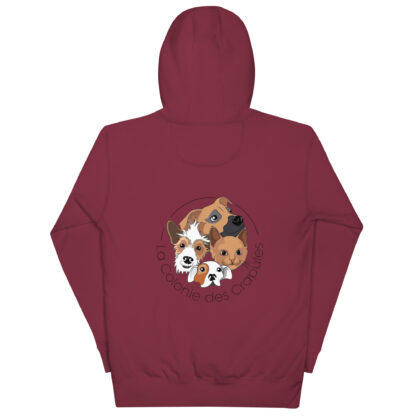 Sweat à Capuche Unisexe, écriture La Colonie Des Crapules noire avant, logo arrière – Image 2