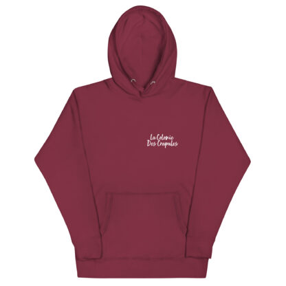 Sweat à Capuche Unisexe, écriture La Colonie Des Crapules blanc avant, logo arrière – Image 5