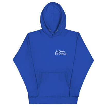 Sweat à Capuche Unisexe, écriture La Colonie Des Crapules blanc avant, logo arrière – Image 9