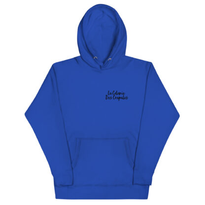 Sweat à Capuche Unisexe, écriture La Colonie Des Crapules noire avant, logo arrière – Image 5